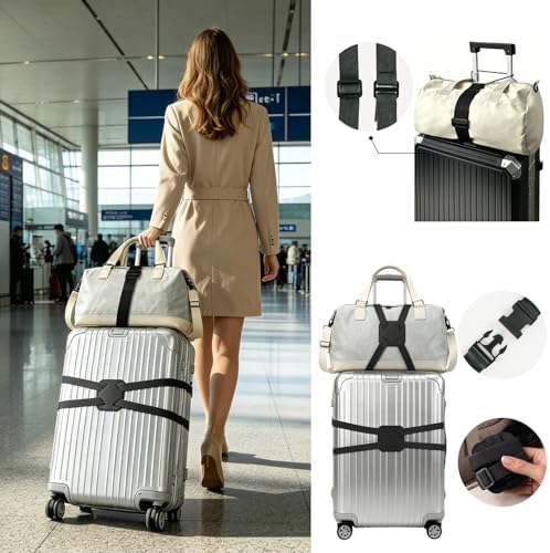 3 Pack Multi Use Strong Adjustable Luggage Connector Straps - Image 2