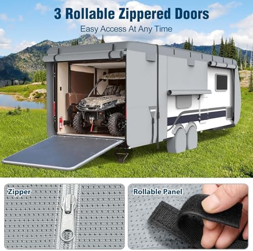 Mofeez RV Cover, 16-18ft Travel Trailer Cover, Heavy Duty 7 Layer Top Anti-UV - Image 4