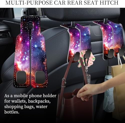 PU Leather Car Seat Hook, Storage Headrest Hanger, Cute Car Backseat Organizer - Image 3