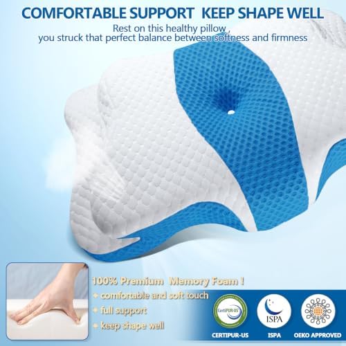 CHxxy Cervical Neck Pillow for Pain Relief Sleeping, Memory Foam Pillows - Image 5