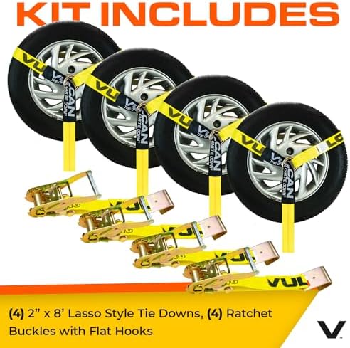 VULCAN Car Tie Down with Flat Hooks - Image 3