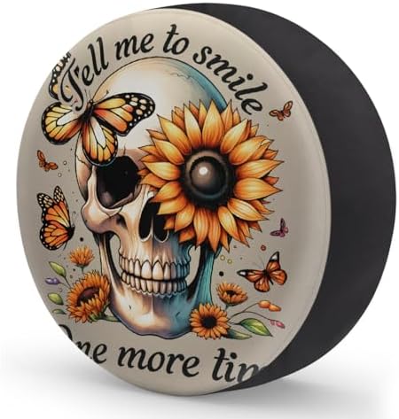 Skull Spare Tire Cover 15in Spare Wheel Covers Tire Storage Cover - Image 2
