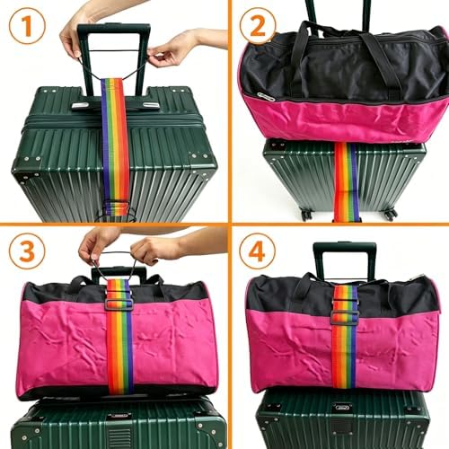 Luggage Straps for Suitcases Luggage Connector Belt Strap Orange - Image 4