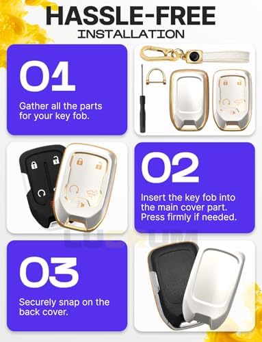 Lucrum Compatible with Chevy, Buick Key Fob Cover & Keychain - Image 6