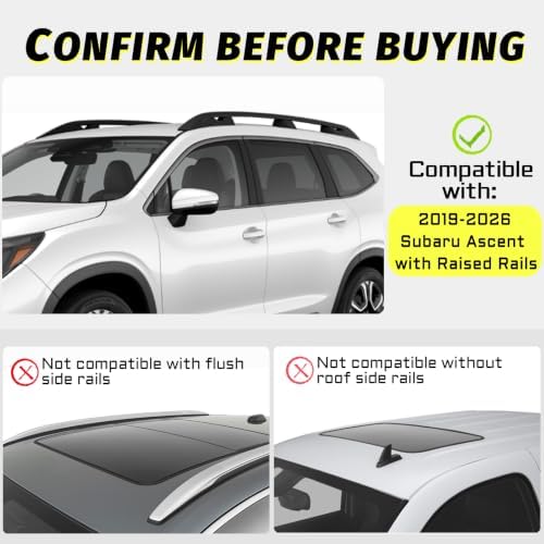 330LB Roof Rack Cross Bars Fit for 2019-2026 Subaru Ascent Cargo Bars - Image 2