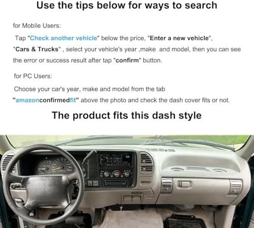 Yiz Dash Cover Mat for 1995-1996 Chevy Tahoe C/K Series SuburbanJ131 - Image 3