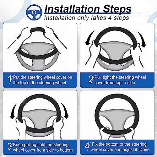 Alpmosn Elastic Stretch Steering Wheel Cover, Universal Interior Accessories - Image 4