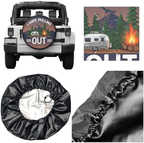 I Hate Pulling Out Camping Spare Tire Cover Wheel Protector Universal Fit - Image 5
