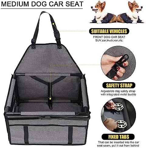 GENORTH Dog Car Seats for Small and Medium Dogs, Portable Puppy/Pet Car Booster - Image 3
