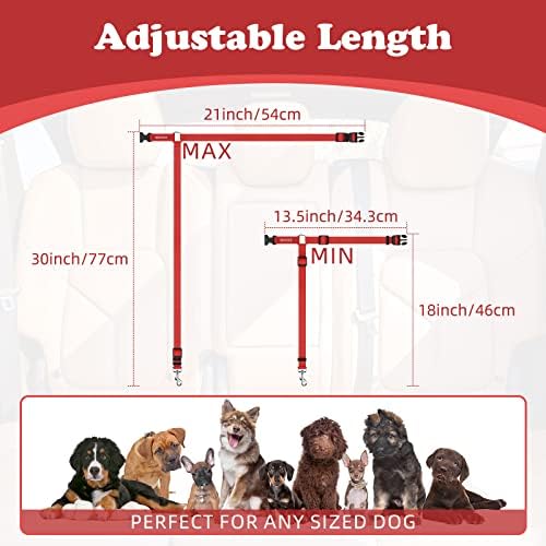 BWOGUE 2 Pack Dog Seat Belt for Car, Headrest Restraint Safety Strap - Image 4