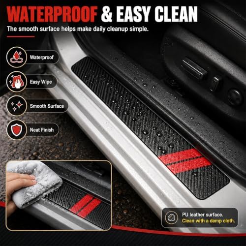 4PCS Car Door Entry Guard Sticker, Car Door Sill Protector - Image 4