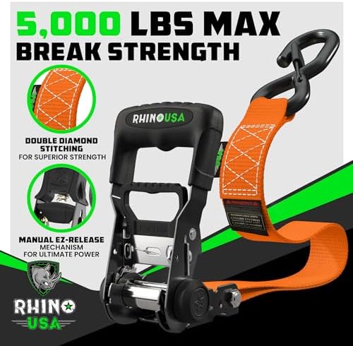 Rhino USA Heavy Duty Ratchet Tie Downs - Image 2