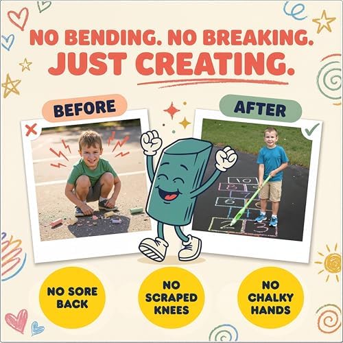 Sidewalk Chalk Holder for Kids and Toddlers – Stand-Up Outdoor Chalk Stick - Image 2
