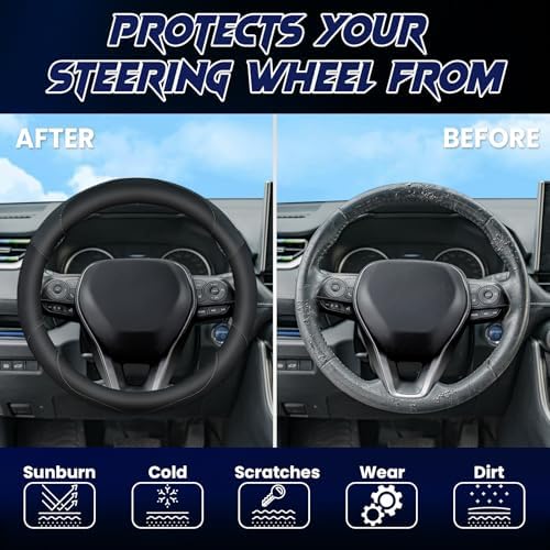 Soft Leather Steering Wheel Cover - Image 4