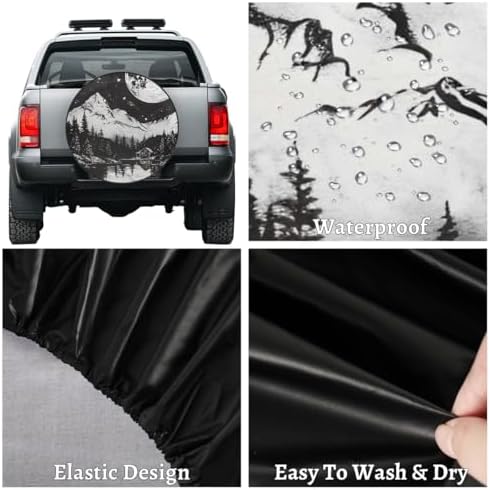 Rv Spare Tire Cover Wheel Mountain Forest Moon Tire Covers Wheel Protectors - Image 4