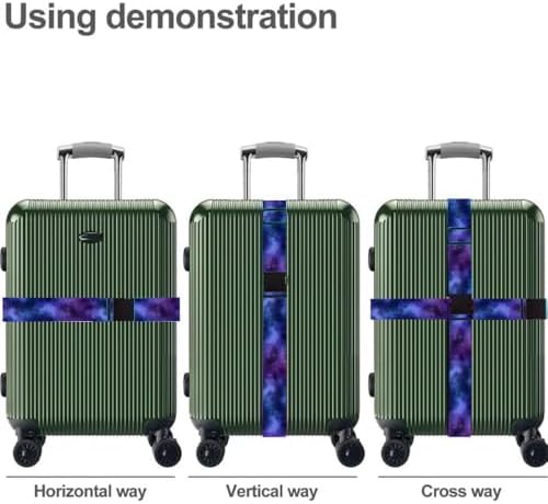 2PC, Galaxy Luggage Strap 1.97 x 70.87 inch Starry Sky Blue and Purple Nebula - Image 3