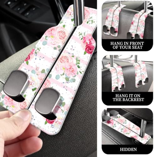 PU Leather Car Seat Hook, Storage Headrest Hanger, Cute Car Backseat Organizer - Image 2