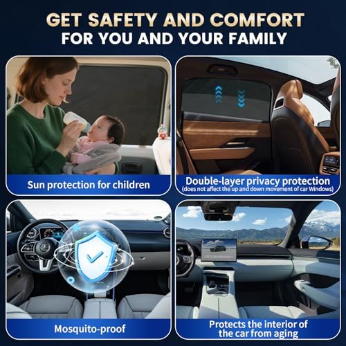 2Pack Rear Side Window Sunshade Baby car–Breathable mesh Privacy Screens - Image 3