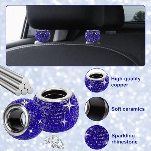 BFXM 4 Pcs Car Headrest Collars, Bling Head Rest Collars Rings Decoration - Image 4