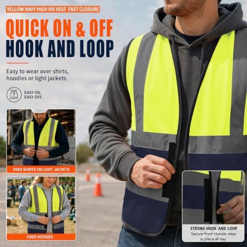 AYKRM 12 colour High visibility viz vest hi vis viz reflective work - Image 5