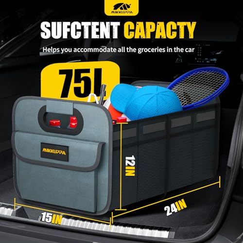MIKKUPPA Car Trunk Organizer - 75L Foldable Car Storage - Image 2
