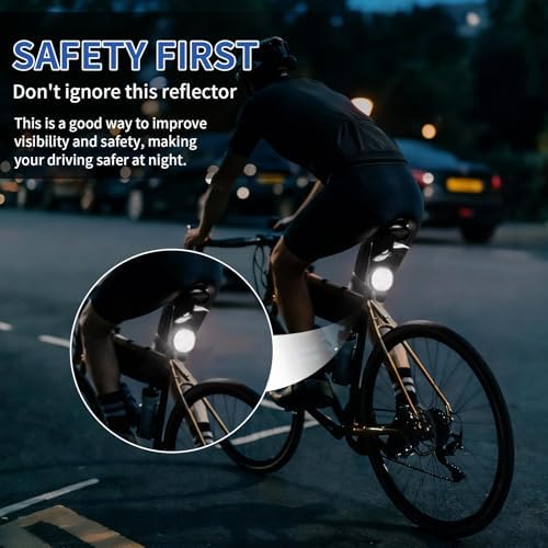 10 Pack 2.36inch Safety Reflectors White Round Self-Adhesive Reflector - Image 7