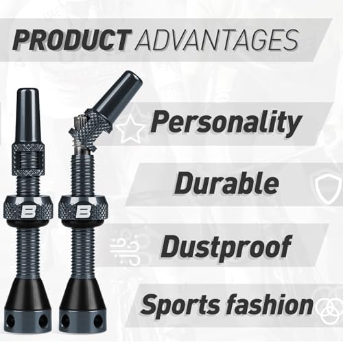 BWSHLF Tubeless Presta Valve Stem 40/44/55/60/65/80/100 mm, Super Light Alloy - Image 4