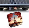 2" Receiver Hitch Cover Eiffel Tower, Paris Autumn Maple Leaves Eiffel Tower by Beabes