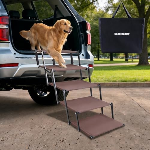 Dog Stairs for Car, 5 Steps, Extra Wide, 110lbs Weight Capacity by Chanthaalry