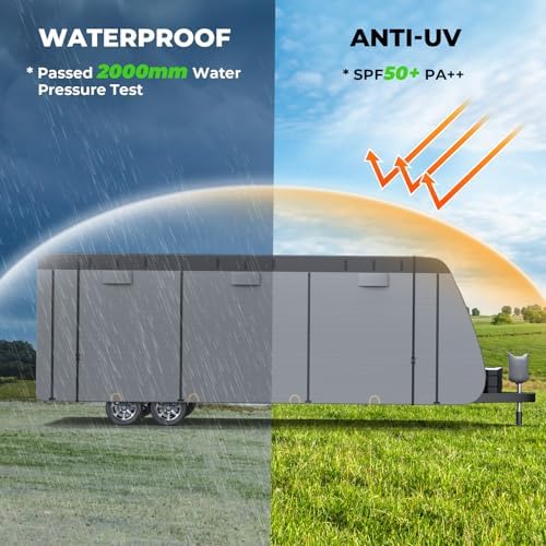 Fonzier Extra Thick 9 Layers Travel Trailer RV Cover Fits 24.1-26FT - Image 3