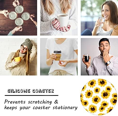 Yellow Sunflower Flower Steering Wheel Cover - Image 3