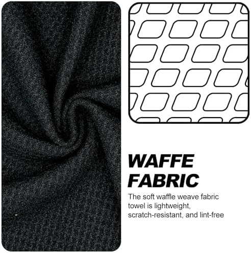 Small Magnetic Golf Towel with Clip, Microfiber Waffle Design - Image 2