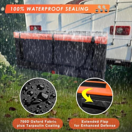 Hitch Mount Cargo Carrier Rack Basket 53"*19"*5"+Waterproof Bag 9 Cu.Ft. - Image 4