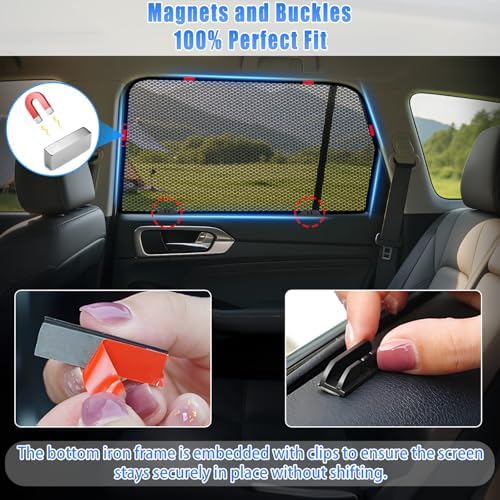ZATOOTO Car Window Shades Honda CRV 2017-2022, Rear Side 2-Pack Mesh Set - Image 6
