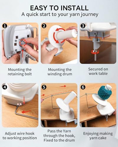 SPEENSUN 3.5 OZ Manual Yarn Cake Winder, Low Noise Spinner - Image 3