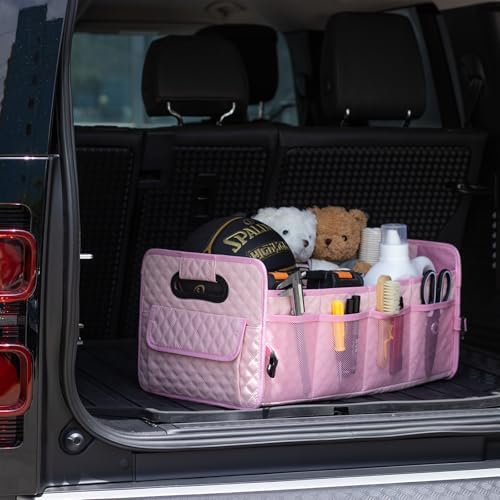 Car Trunk Organizer for SUV, Collapsible Car Storage Organizer Large Pink - Image 3