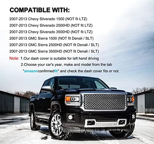 Dash Cover Mat for 2007-2013 Chevy Silverado 1500 LT/WT Y74 - Image 3
