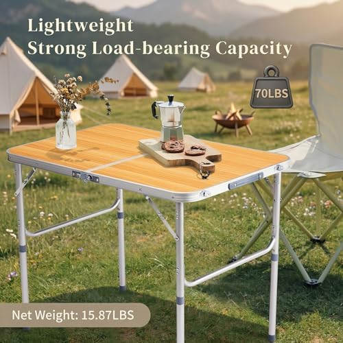 3ft Aluminum Folding Table, Portable Camping Table - Image 5