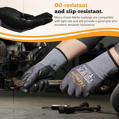 TitanFlex Work Gloves, MicroFoam Nitrile Coated, Seamless Knit Nylon - Image 3