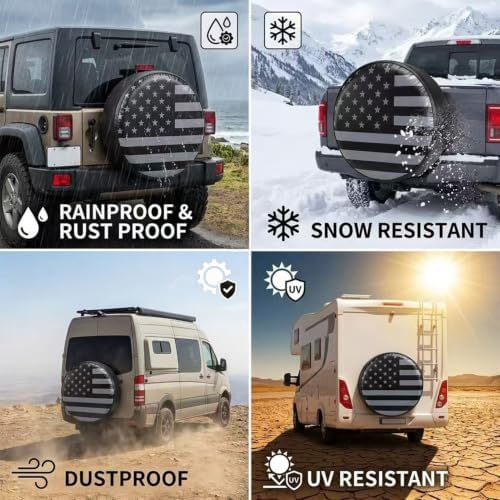 American USA Flag Spare Tire Cover - Image 4