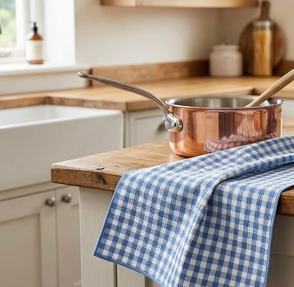 Blue and Pink Floral Kitchen Towels, Waffle Weave Microfiber, 2 Pack - Image 6
