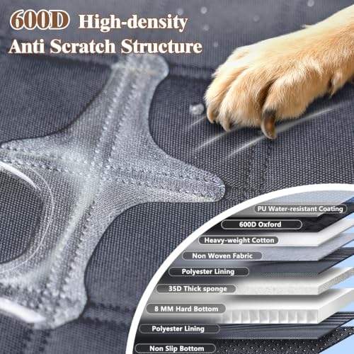 V2 New 600D Hard Bottom Car Seat Cover Extender Hammock - Image 3