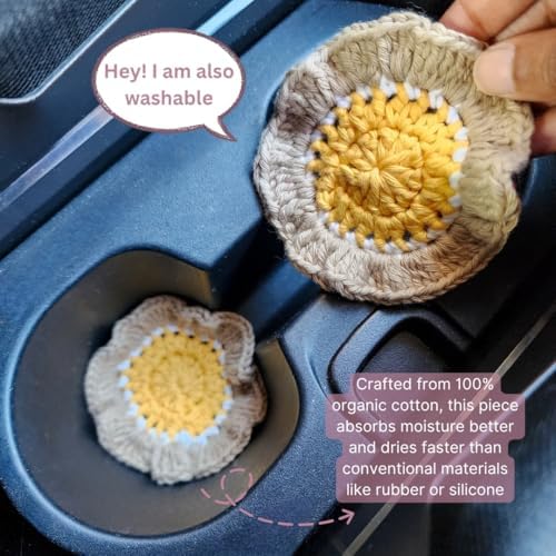Cotton Crotchet Ruffled Flower Coaster Set - Image 3