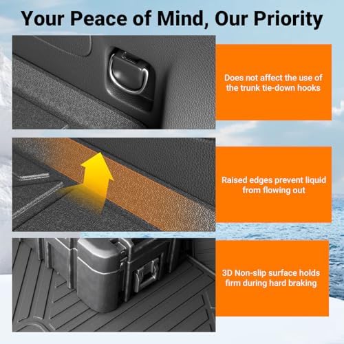 powoq 6&7 Seats Cargo Mat Trunk Mat Compatible - Image 5