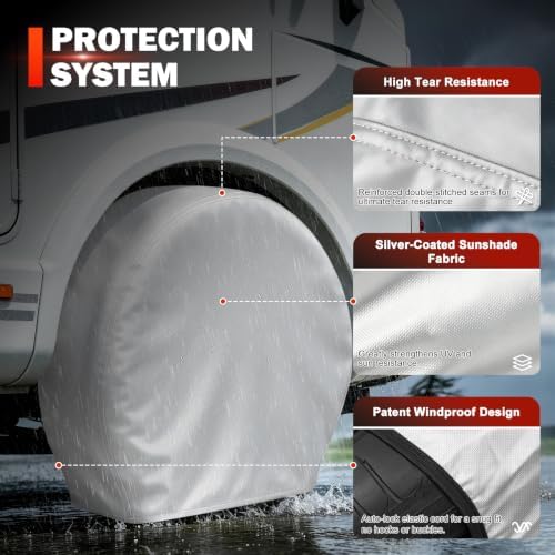 Explore Land Tire Covers 4 Pack Fit Tire Diameters 26-28.75 inch - Image 5
