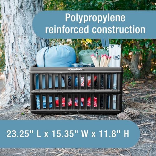 CleverMade Collapsible Utility Crates, 60L Storage Crate, 3 Pack - Image 5