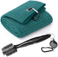 Mile High Life Golf Towel & Groove Brush Set, Microfiber Waffle-16 x24 by MileHighLife