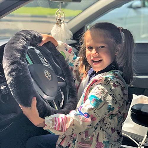 OGLAND Fuzzy Sheepskin Car Steering Wheel Cover - Image 3