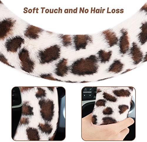 Fuzzy Steering Wheel Cover for Women Girls, Accmor Universal Fit 15 inch Fur - Image 4