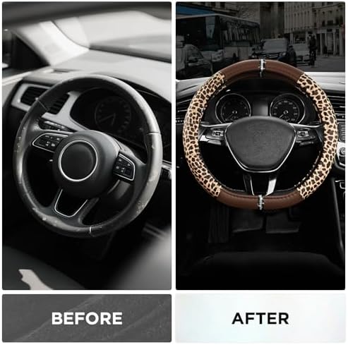 Road Comforts Leopard Steering Wheel Cover - Image 3